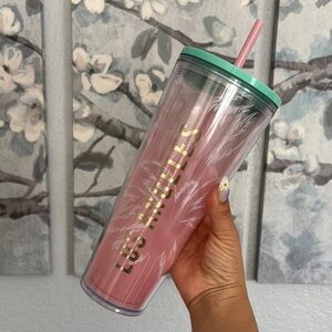 Pink Los Angeles Tumbler with Straw